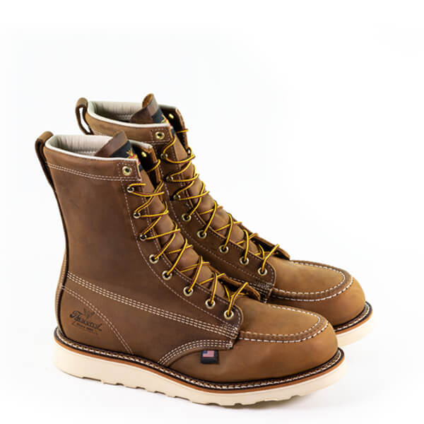 Thorogood Men's American Heritage 8 Inch Trail Crazy Horse Safety Toe Moc Toe Maxwear Wedge - Image 4
