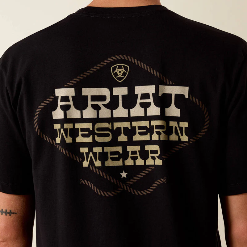Ariat Men's Country and Western Lockup Short-Sleeve Classic Fit T-Shirt - Image 3