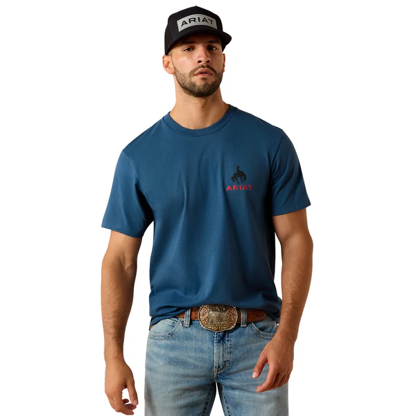 Ariat Men's Flag Bronco Classic Fit Short-Sleeve T-Shirt - Image 3