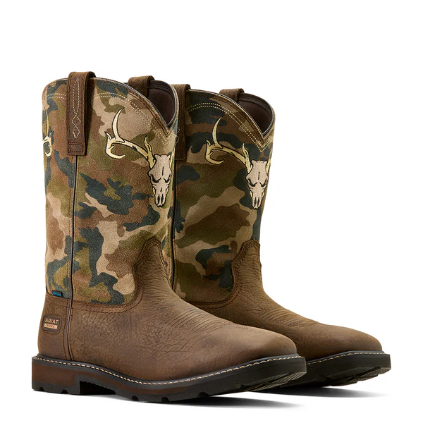 Ariat Men's Groundbreaker Antler Waterproof Wide Square Toe Work Boot