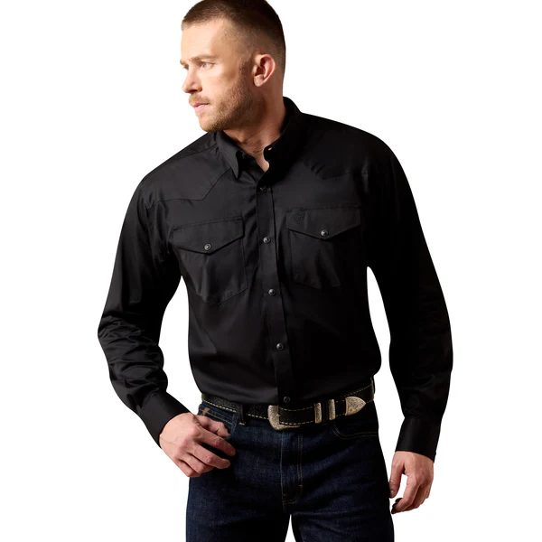 Ariat Men's Lightweight Twill Classic Fit Long-Sleeve Snap Shirt - Image 4