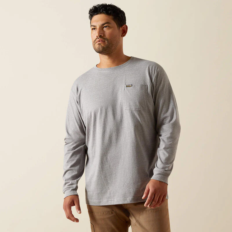 Ariat Men's Rebar Cotton Strong Standard Pocket Long-Sleeve T-Shirt