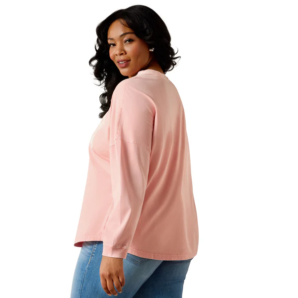 Ariat Women's Canvas Oversized Long-Sleeve T-Shirt - Image 3