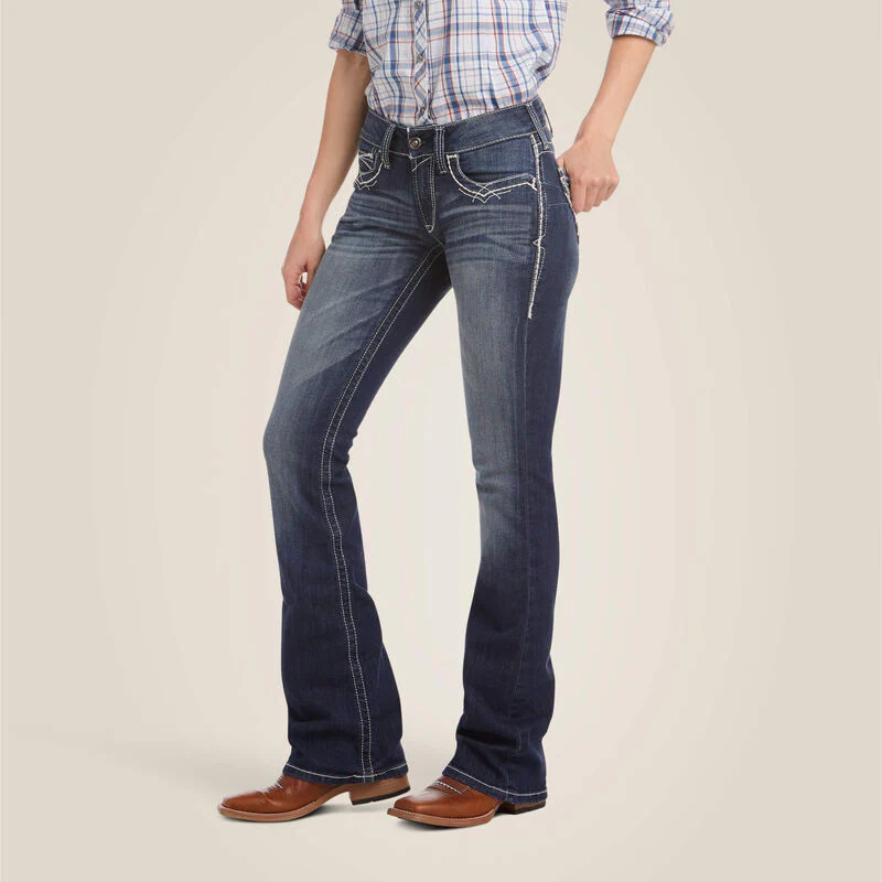 Ariat Women's R.E.A.L. Mid-Rise Stretch Entwined Boot Cut Jeans