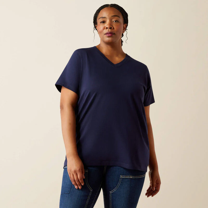 Ariat Women's Rebar Cotton Strong Standard V Neck T-Shirt - Image 3