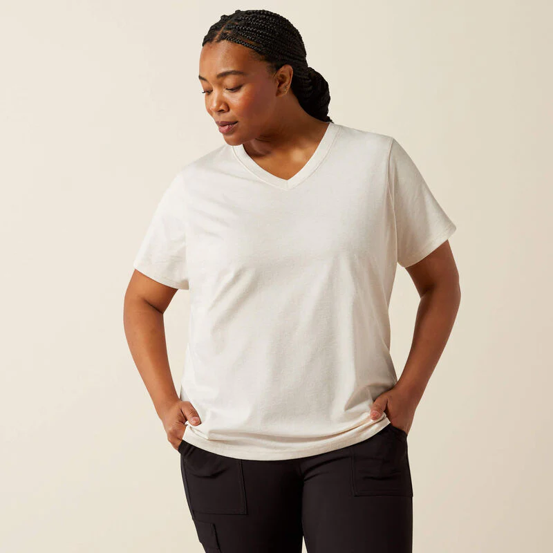 Ariat Women's Rebar Cotton Strong Standard V Neck T-Shirt - Image 8
