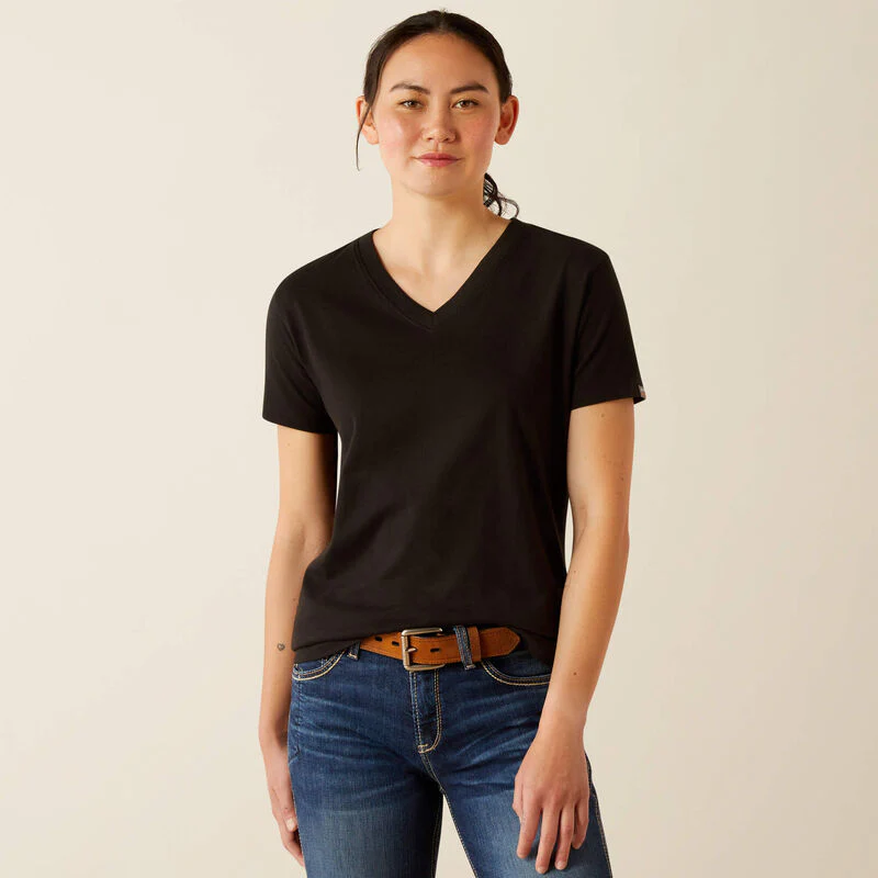 Ariat Women's Rebar Cotton Strong Standard V Neck T-Shirt - Image 9