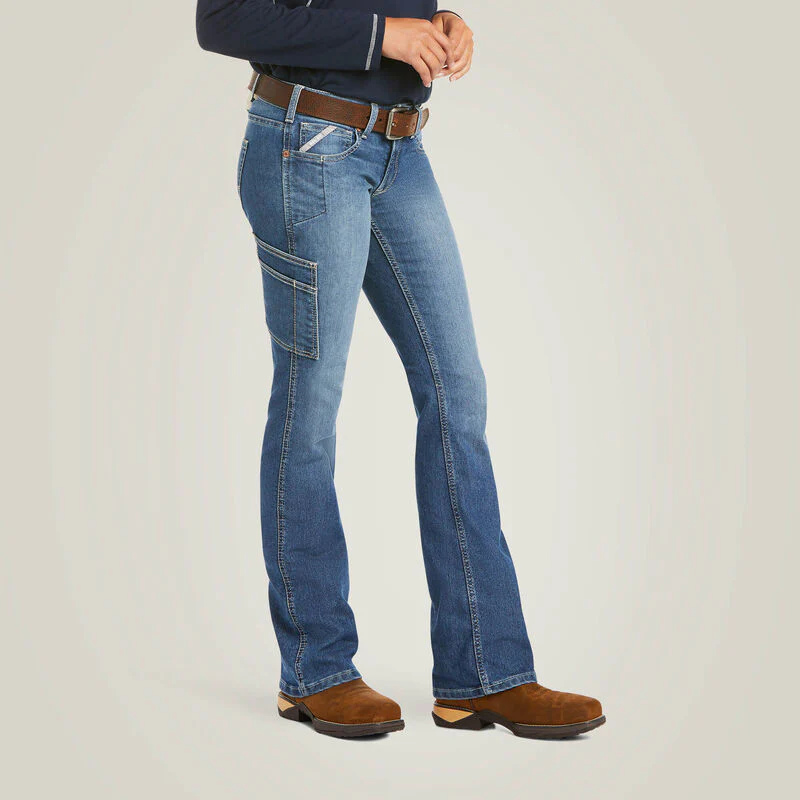 Ariat Women's Rebar Mid-Rise Raven DuraStretch Boot Cut Jeans