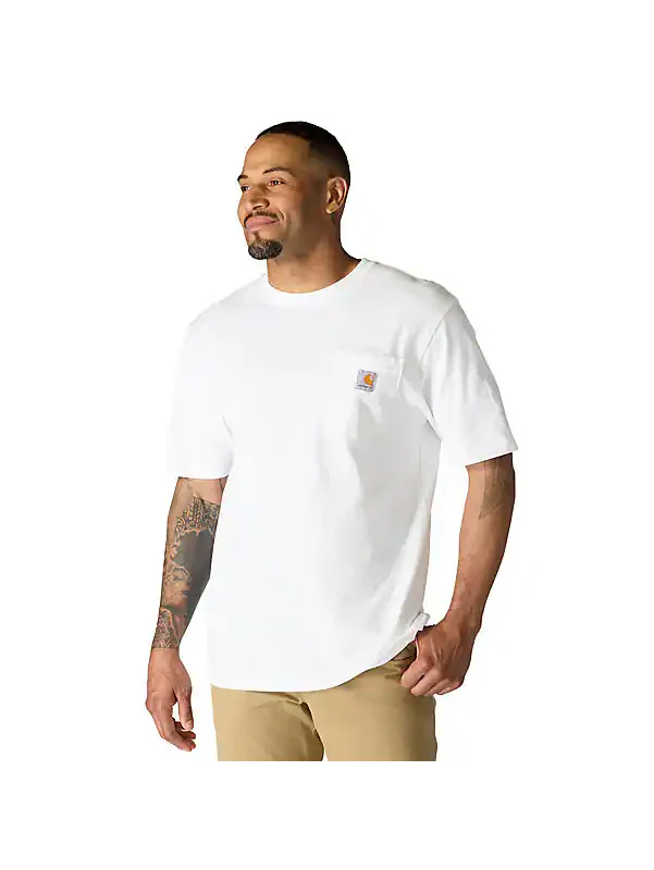 Carhartt Men's Loose Fit Heavyweight Short-Sleeve Pocket T-Shirt - White