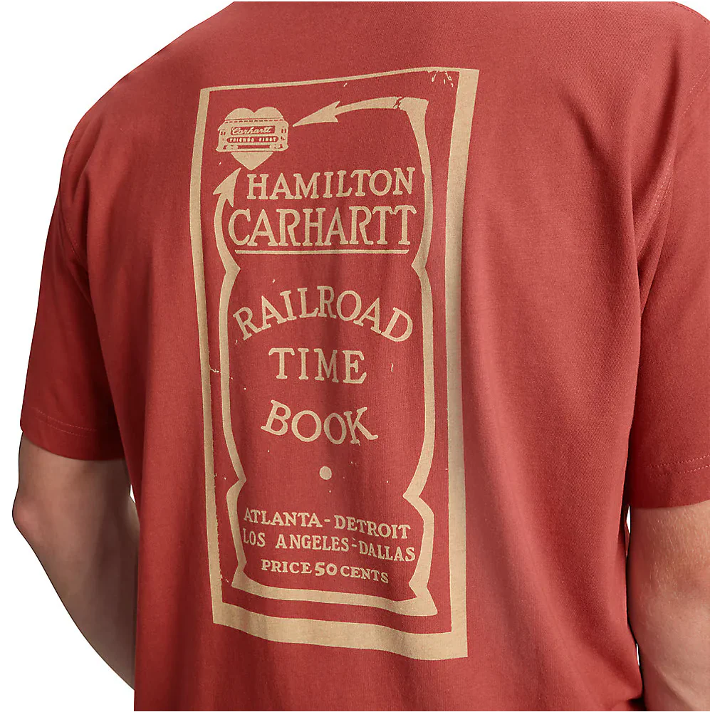 Carhartt Men's Relaxed Fit Lightweight Pocket Railroad Graphic T-Shirt - Image 3