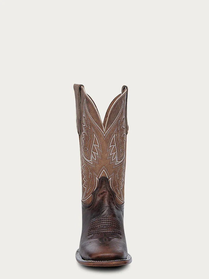 Circle G Men's Tanned Honey Embroidery Wide Square Toe Cowboy Boot - Image 2