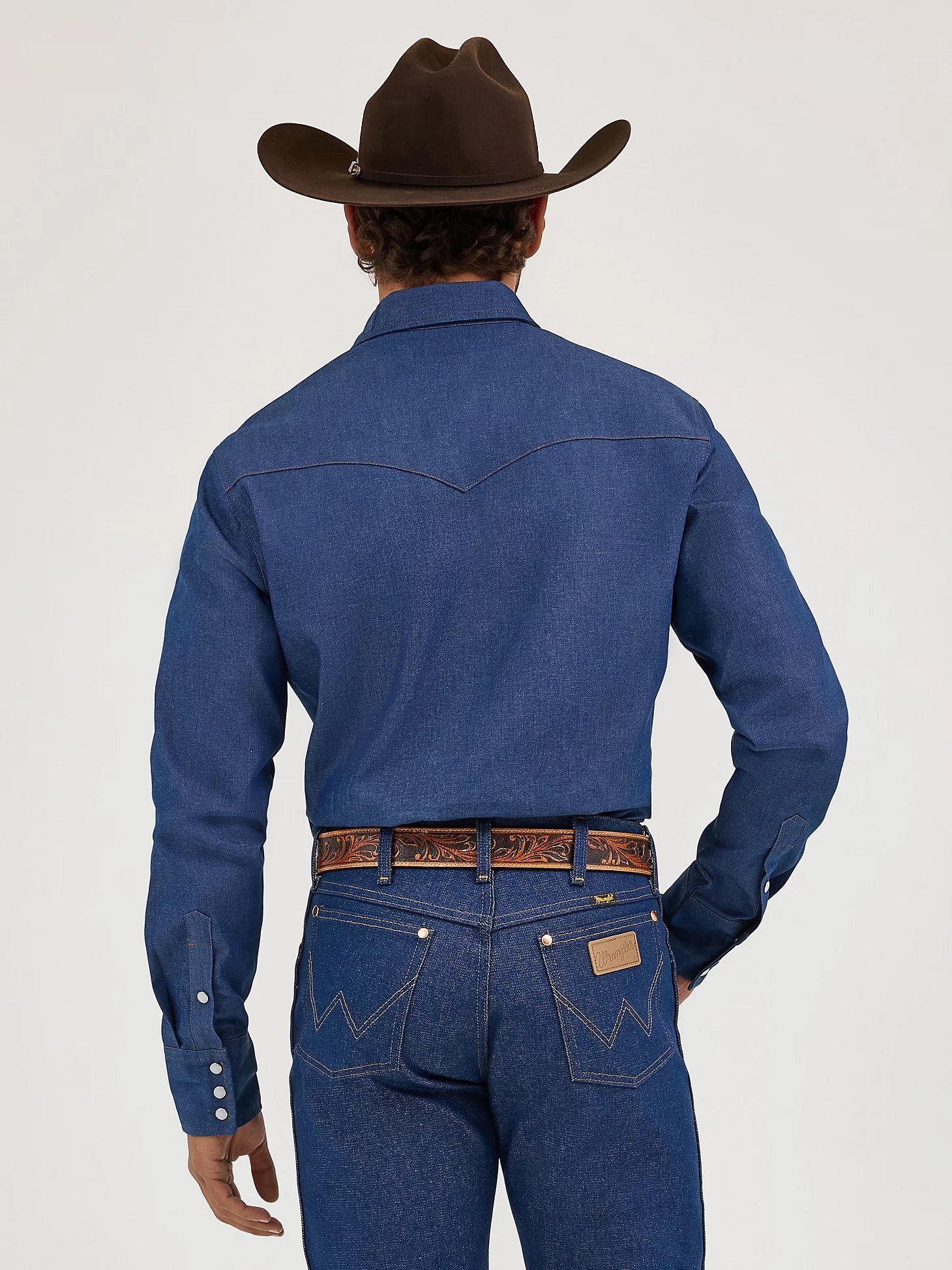 Wrangler Men's Cowboy Cut Firm Finish Denim Western Snap Work Shirt - Image 2